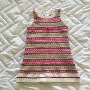 Pull on knitted sleeveless dress for 18 to 24 month old baby girl